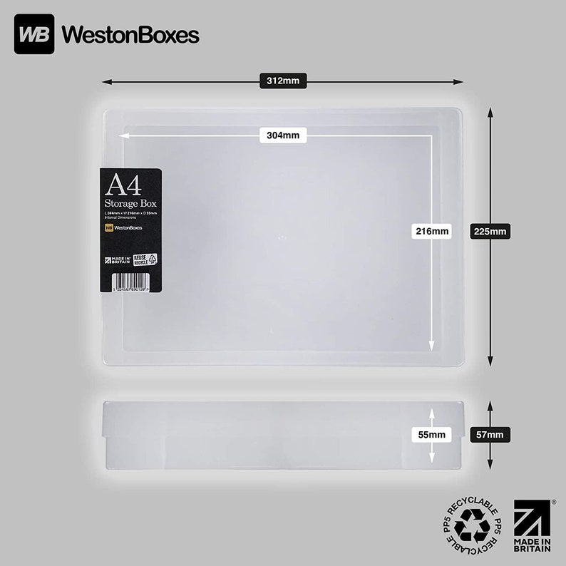 WestonBoxes Aufbewahrungsboxen DIN A4 Multistorage-Box 5 Stk. Bild 5