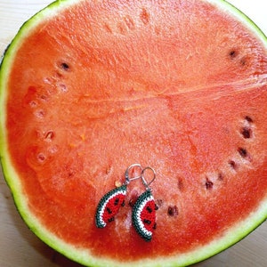 Melonen Ohrringe, Ohrhänger, Melon, crochet, häkeln Bild 2