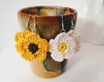 Kleine Sonnenblumen, Gänseblümchen, daisy, Earrings, 925er