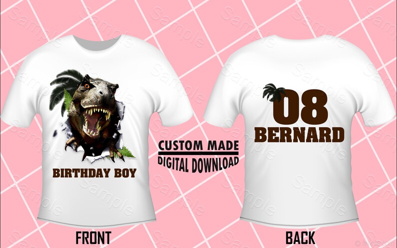 Jurassic World Shirt Iron On Transfer Jurassic World Birthday Shirt Iron On Transfer Jurassic World Front Back Design Digital Files - jurassic world t shirt roblox