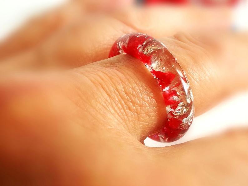 Transparent ring from resin
