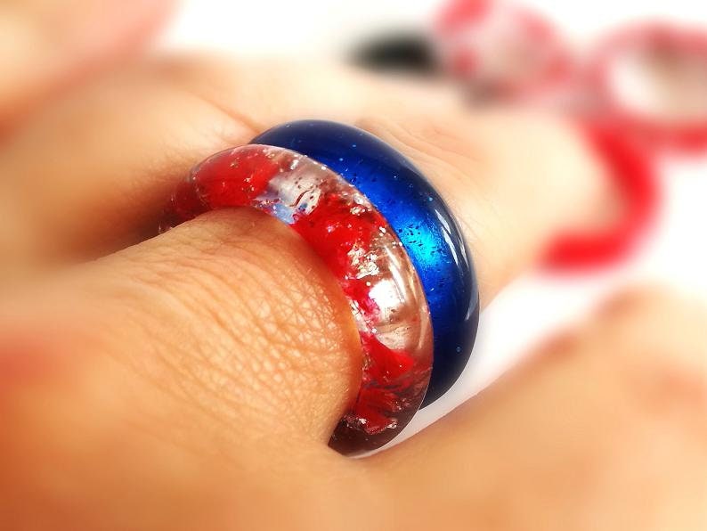 Transparent ring from resin