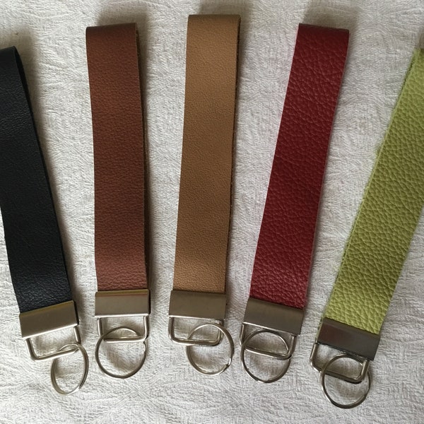 Schlüsselband, Leder, kurz, weiches Rind-Leder, Auto Schlüsselanhänger, Echtleder, verschiedene Farben, schwarz, braun, rot, beige, grün