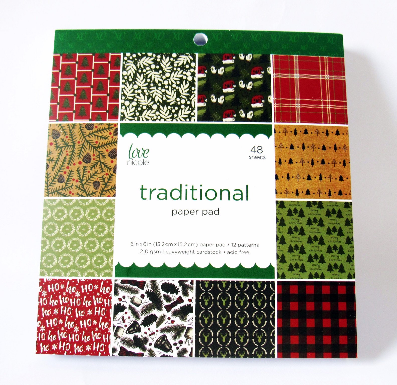 Traditional Christmas Paper Pad Scrapbook Paper 48 6 x | Etsy