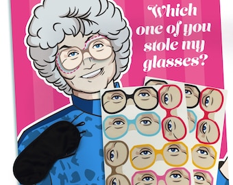 Pin-the-Glasses on Sophia – Golden Girls Party Game, Golden Girls Party Supplies, The Golden Girls Bridal Shower, Golden Girls, Stay Golden