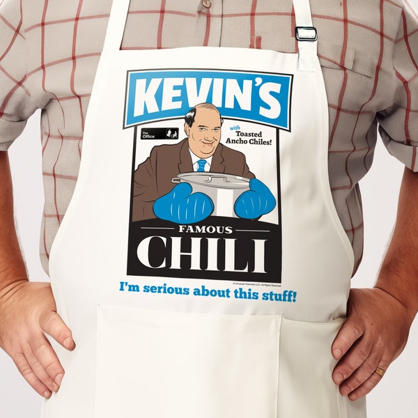 The Office, Kevin Malone Chili Pot Apron Design! Funny Gift Idea for Men who BBQ, Women, Fans of Dunder Mifflin TV Show, Officially Licensed