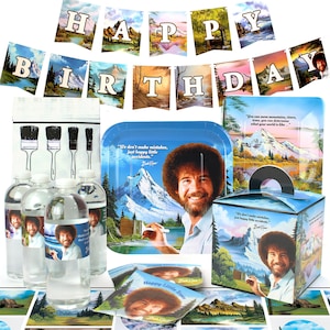 Bob Ross Party Supplies Party Packs, Birthday Decorations, Graduation Party, Paint and Sip, Painting, Merchandise, Kids & Adults Party Decor