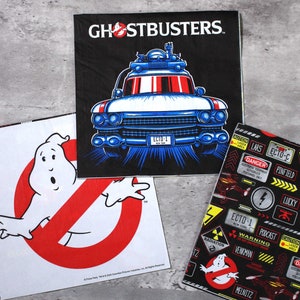 Ghostbusters Lunch Napkins - 16 Pack | Ecto-1, No Ghost Symbol, Patterned Designs | 3-Ply, 6.5" x 6.5" | Perfect for Birthdays & Halloween