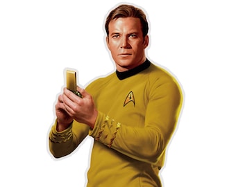 Captain Kirk Cardboard Cutout, Star Trek The Original Series TOS Standees– Trekkie Gift, Party Decorations, Trade Show Display Decor & Prop