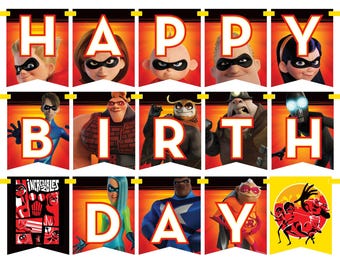 The Incredibles 2 Jointed Flag Banners