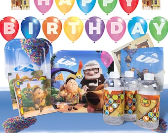 Disney Pixar UP Party Pack (Standard Pack) Birthday Party Supplies & Decorations | Adventure Theme Birthday Kit | Balloon House Party Decor