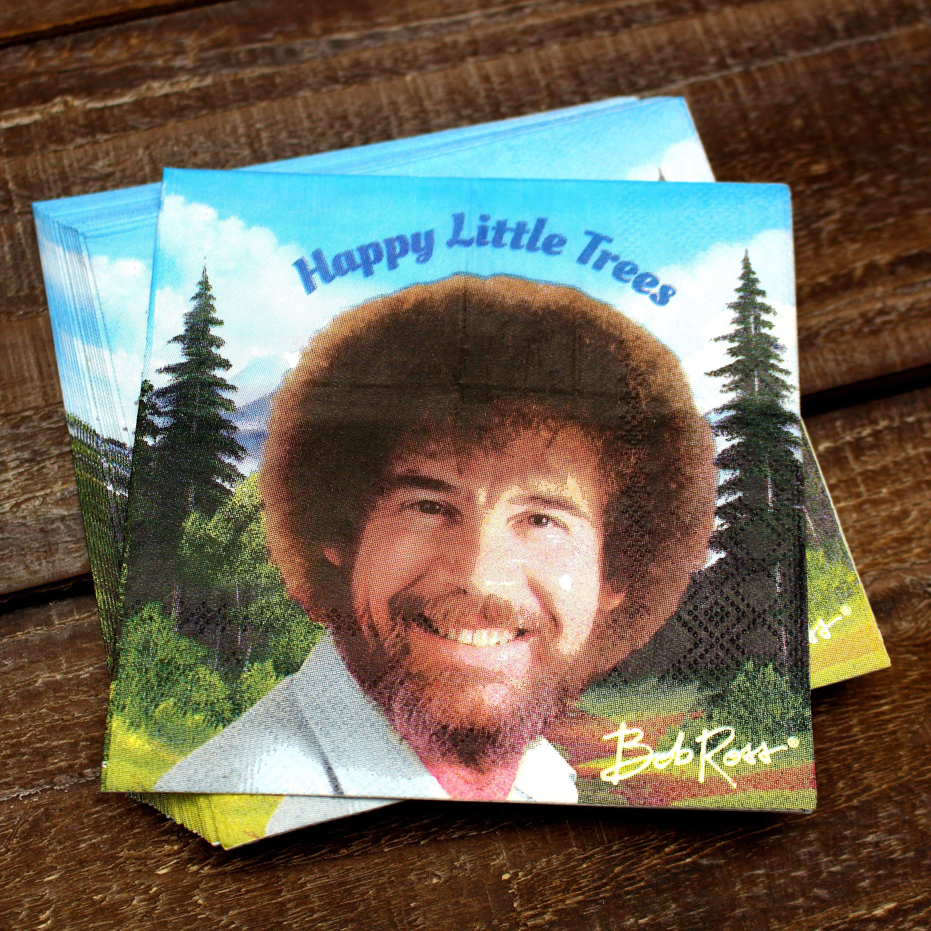 ATHAND 20 Oz Bob Ross Happy Little Trees Gift for Women,Gifts for Bob Ross  Fans,Happy Accidents Gift for Men,Novelty with Quotes Present,Funny