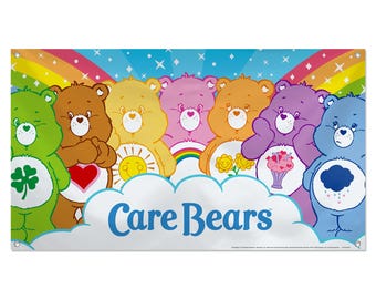 Care Bears Fabric Wall Decoration – 5' X 3' Colorful Kids Room Art, Birthday Party Decor, Themed Celebration Banner, Cheerful Nursery Accent