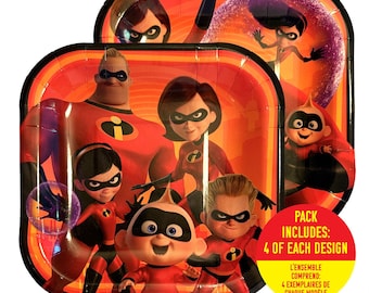 The Incredibles 2 Dessert Plate– 7 Inch (Pack of 8)