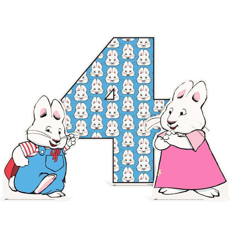 \u2013 1st Birthday 3rd Birthday 2nd Birthday 3-Piece Set Max and Ruby Tabletop Centerpiece Number Cutout re-use as Age Photo Booth Props