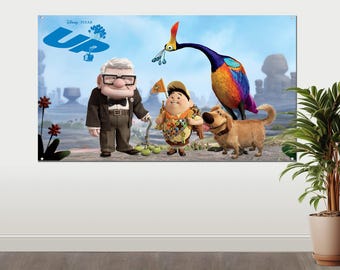 Disney Pixar UP Fabric Wall Banner (3' x 5') Adventure Party Decorations | Birthday, Baby Shower & Retirement Party Tapastry | UP Photo Prop