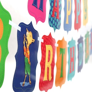 Llama Llama Jointed &quot;Happy Birthday&quot; Pennant Banner– Made to Match our Llama Llama party Supplies– Great for 1st Birthday & Toddler Birthday