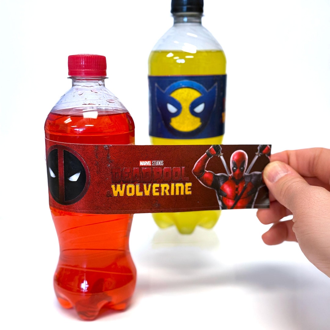Deadpool Wolverine Bottle Labels, Waterproof Drink Stickers, Superhero ...