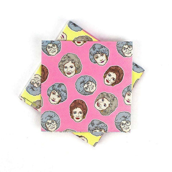 The Golden Girls Cocktail Napkins (16 Pack) – Birthday Party Supplies, Bridal Shower, and Bachelorette Decorations or as Decoupage Napkins