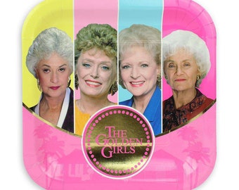 The Golden Girls Dinner Plates with Stamped Gold Foil (8 Pack) – Bridal Shower Party Decorations, Birthday Supplies, or Bachelorette Decor