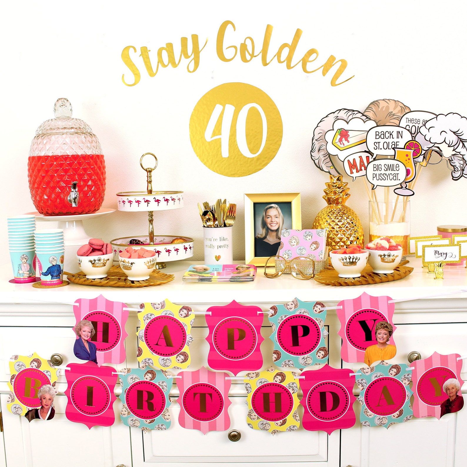 Golden Girls Party Supplies for 8 Birthday Party Decor for Etsy