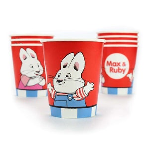 Max and Ruby Cups (8 Pack) – Deigned to Match our Party Supplies and Decorations, For use with 1st Birthday, Baby Shower, or Gender Reveal