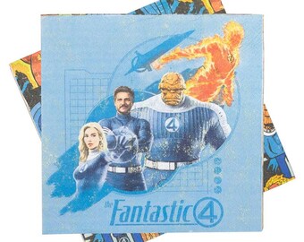 Fantastic Four Lunch Napkins (16 Pack) – Superhero Party Napkins – Marvel Birthday Party Supplies