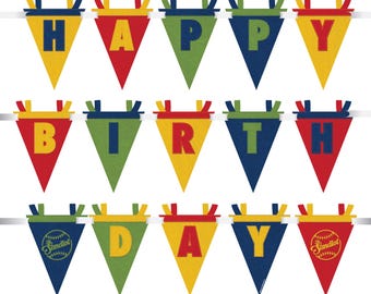 The Sandlot Happy Birthday Banner | Baseball Birthday Decorations | Little League Birthday Party Banner | Sandlot Party Supplies | Pennant