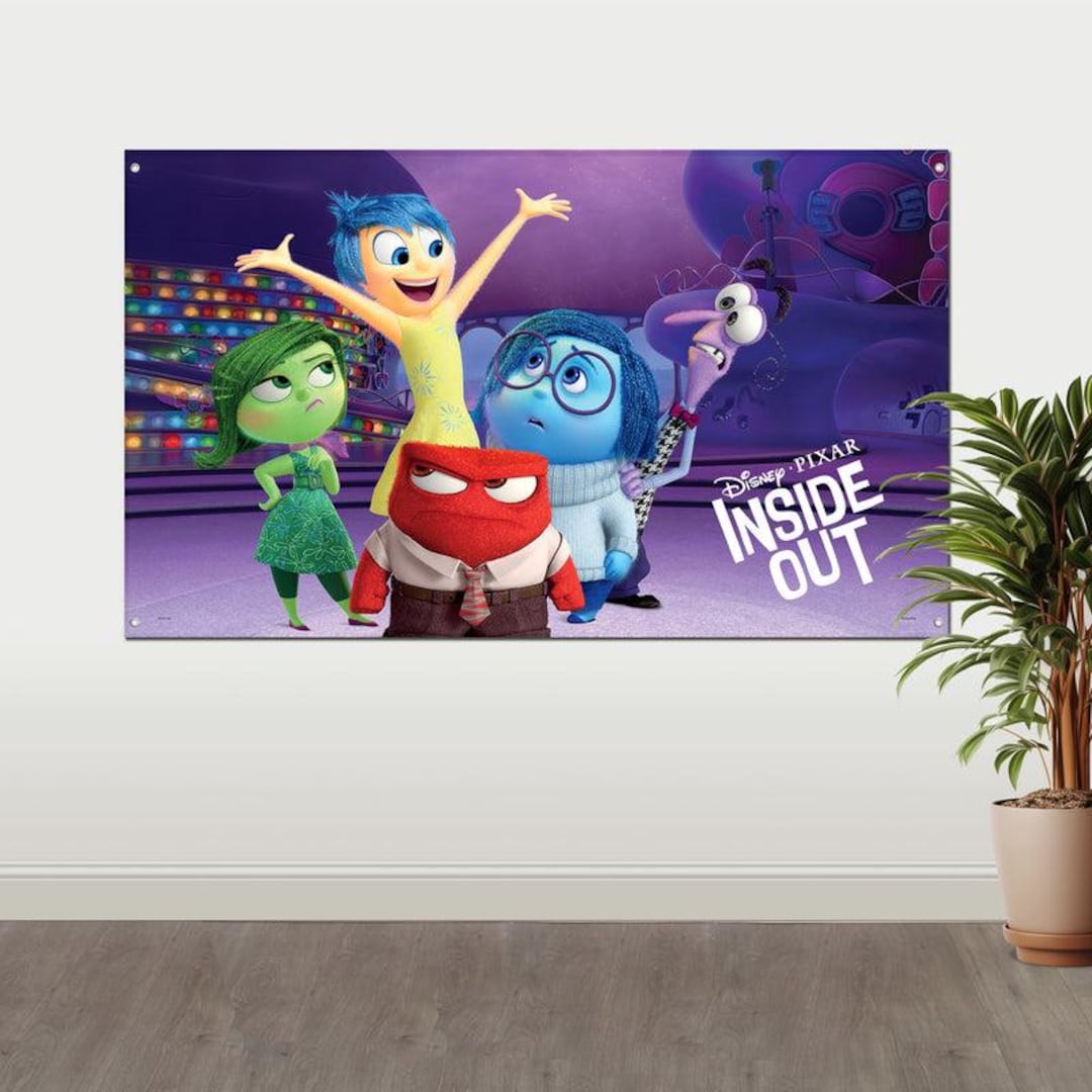 Inside Out Fabric Wall Banner 3x5 Ft, Disney Pixar Party Backdrop ...