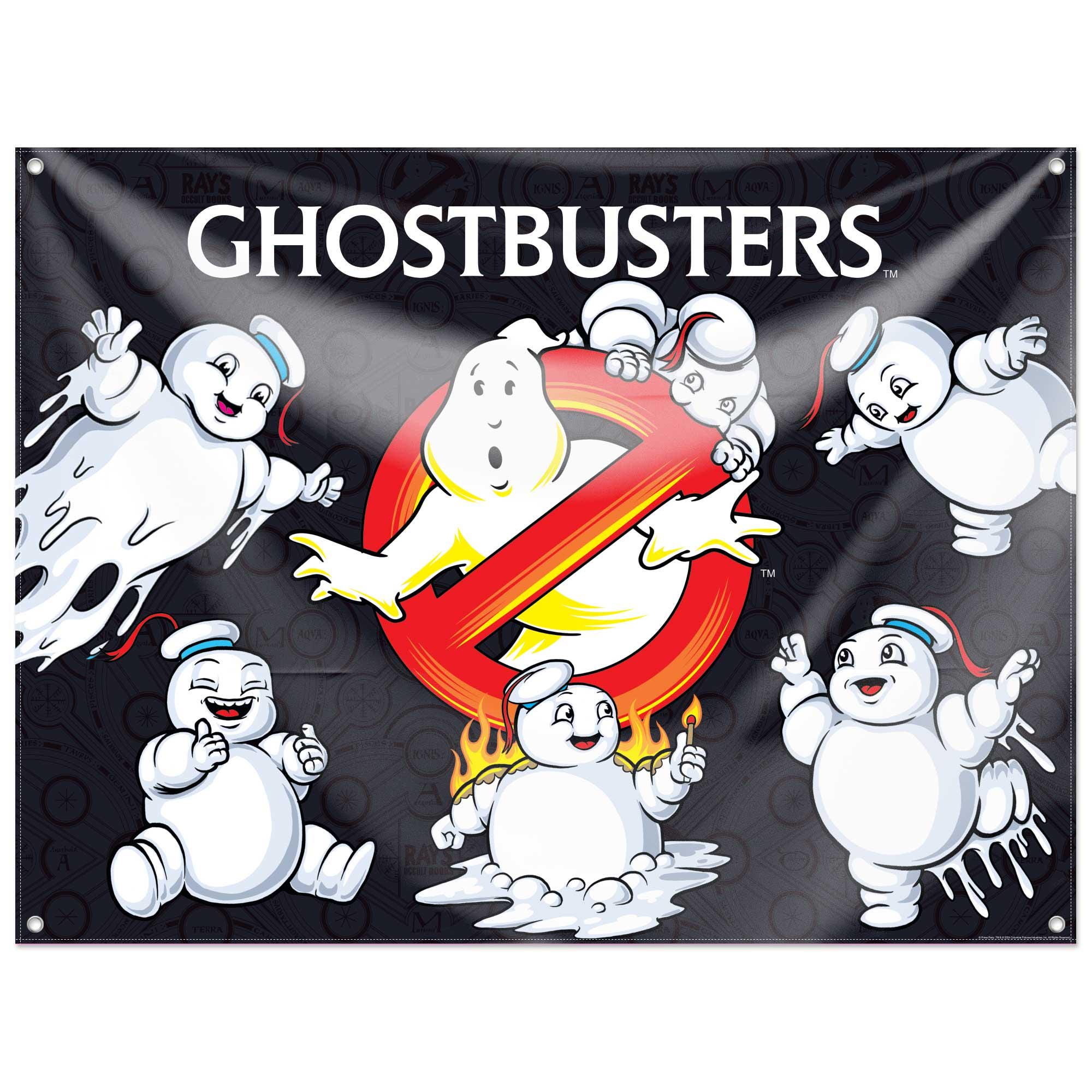 Ghostbusters Fabric Wall Banner 3'x4' | No-Ghost Logo and Mini-Pufts | Durable Polyester with Grommets | Great For Parties, Events, & Decor