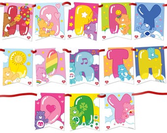 Care Bears Jointed Birthday Banner - Colorful Decoration - Perfect for Care Bears-Themed Party - Happy & Festive Celebration Decor