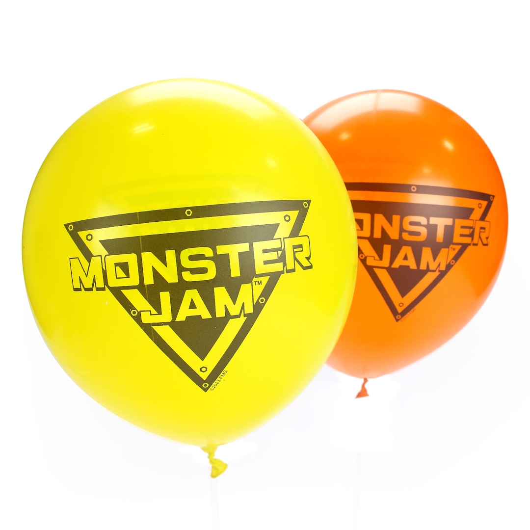 Monster Jam Latex Balloons pack of 12 6 Orange and 6 Yellow, Each