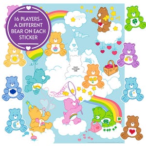 Care Bears Pin-the-Tail Game - Nostalgic fun for kids’ parties! Classic activity with whimsical charm. Perfect for birthdays & celebrations.