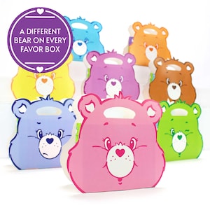 Care Bears Favor Boxes (Set of 8) – Colorful Party Treat Boxes, Themed Celebration Favors, Kids Party Goodie Bags, Fun Birthday Accessories