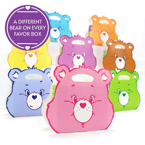 Care Bears Favor Boxes (Set of 8) – Colorful Party Treat Boxes, Themed Celebration Favors, Kids Party Goodie Bags, Fun Birthday Accessories