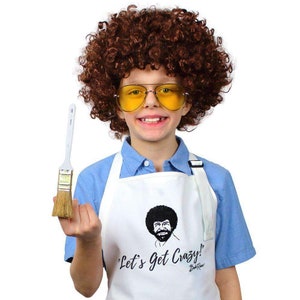 Bob Ross Wig Brown Costume Party Afro Wig for Men, Women, and Kids Bob Ross Costume, Halloween Party & Play image 2