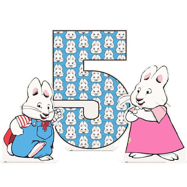 \u2013 1st Birthday 3rd Birthday 2nd Birthday 3-Piece Set Max and Ruby Tabletop Centerpiece Number Cutout re-use as Age Photo Booth Props