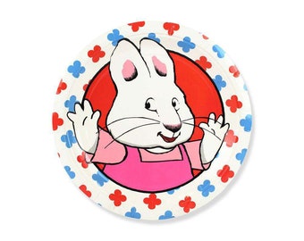 Assiettes à dessert Max et Ruby (ensemble de 8)– Correspond à nos fournitures et décorations de fête, 1er anniversaire, douche de bébé, gender reveal, garçons et filles