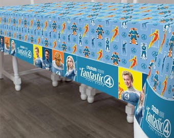 Fantastic Four Table Cover (54 x 108) – Superhero Party Tablecloth – Marvel Birthday Party Supplies