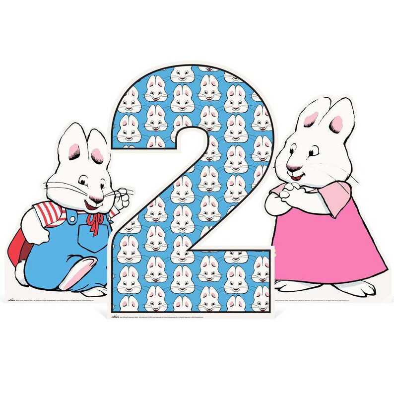 \u2013 1st Birthday 3rd Birthday 2nd Birthday 3-Piece Set Max and Ruby Tabletop Centerpiece Number Cutout re-use as Age Photo Booth Props