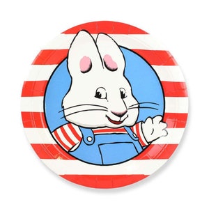 Max and Ruby Dinner Plates (8 Pack)– Matches our Party Supplies and Decorations, 1st Birthday, Baby Shower, Gender Reveal, Boys and Girls