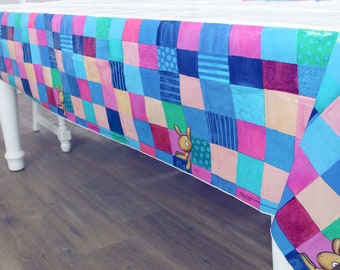 Llama Llama Quilted Table Cover for Kids Birthday Party – Plastic Tablecloth Made to Match our Birthday Party Supplies and Party Decorations