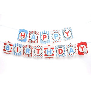 Max and Ruby &quot;Happy Birthday&quot; Jointed Pennant Banner, over 6 feet – Designed to Match our Party Supplies and Decorations, for Boys and Girls