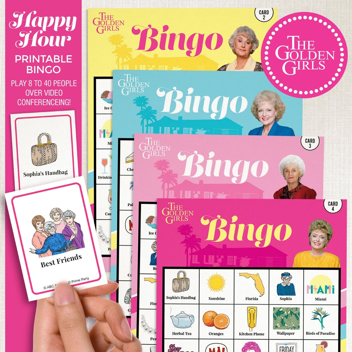 Printable Bingo Game Golden Girls Printable Bingo Cards for Etsy