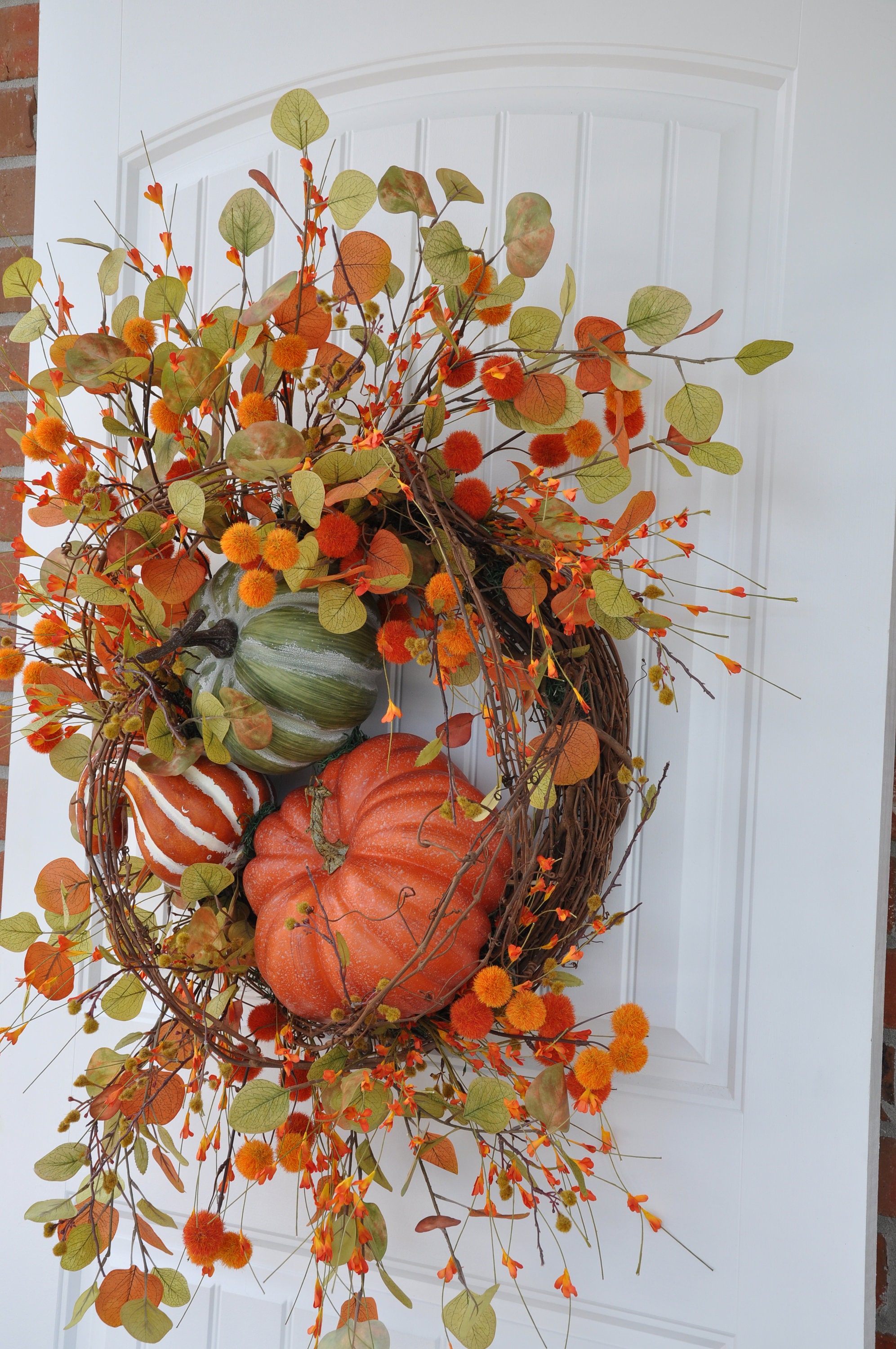 XL Fall Wreath Autumn Wreath Pumpkin Wreath Farmhouse - Etsy