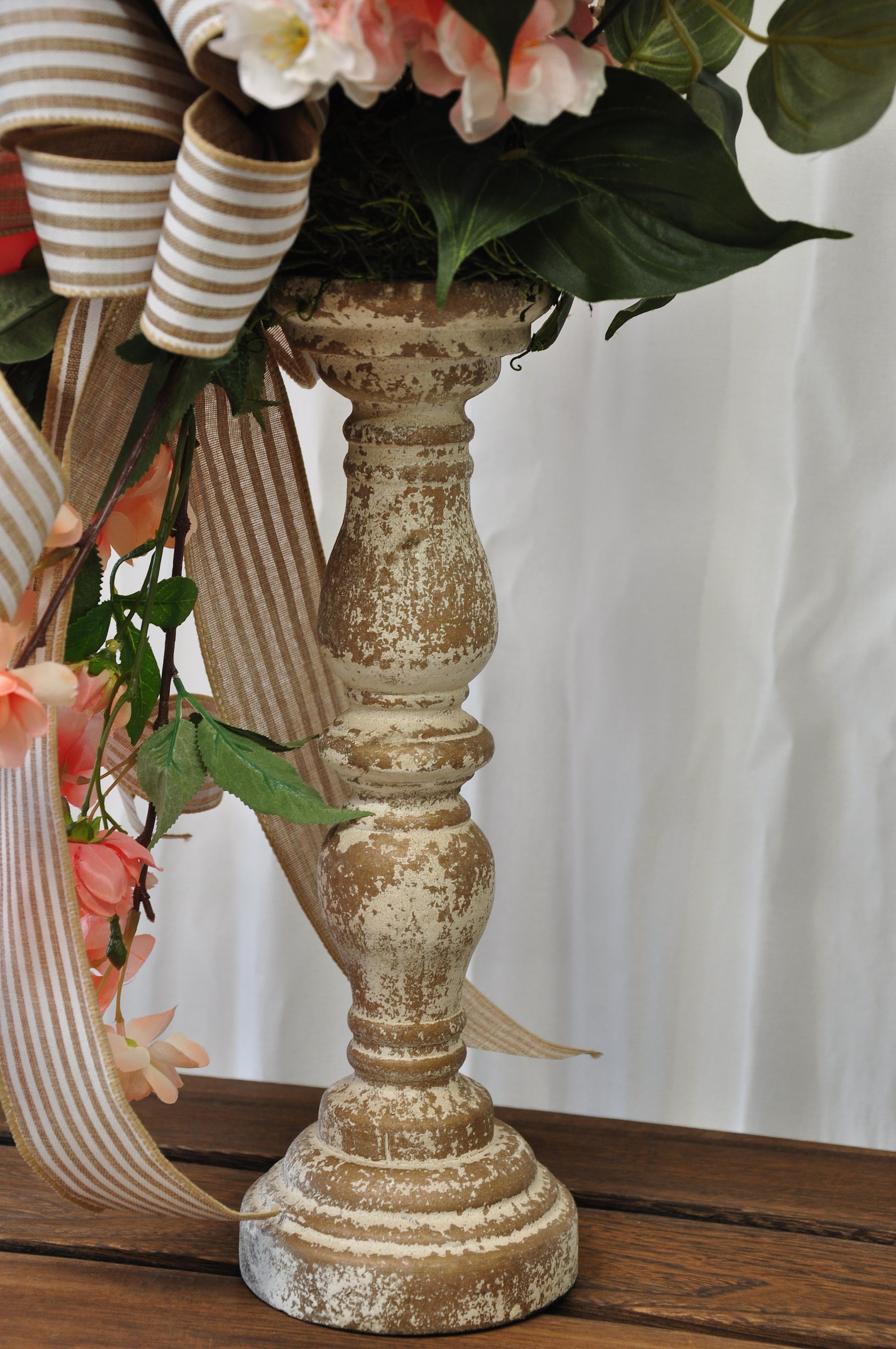 Candlestick Arrangement Floral Centerpiece Farmhouse Table Etsy