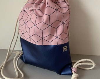 Gymnastics bag faux leather with fabric