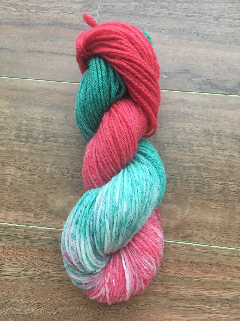 Worsted Hand Dyed Yarn Highland Wool Christmas is all Around Ready to Ship