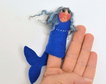 Fingerpuppe blaue Meerjungfrau