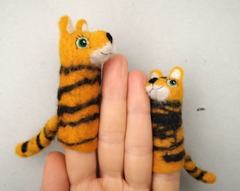 Fingerpuppe großer Tiger und Baby Tiger